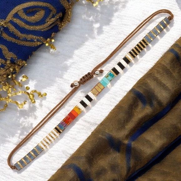🆕️Handmade Tila Bead Bracelet | Boho Chic Adjustable Stacking Trendy Jewelry✨ - Picture 1 of 14